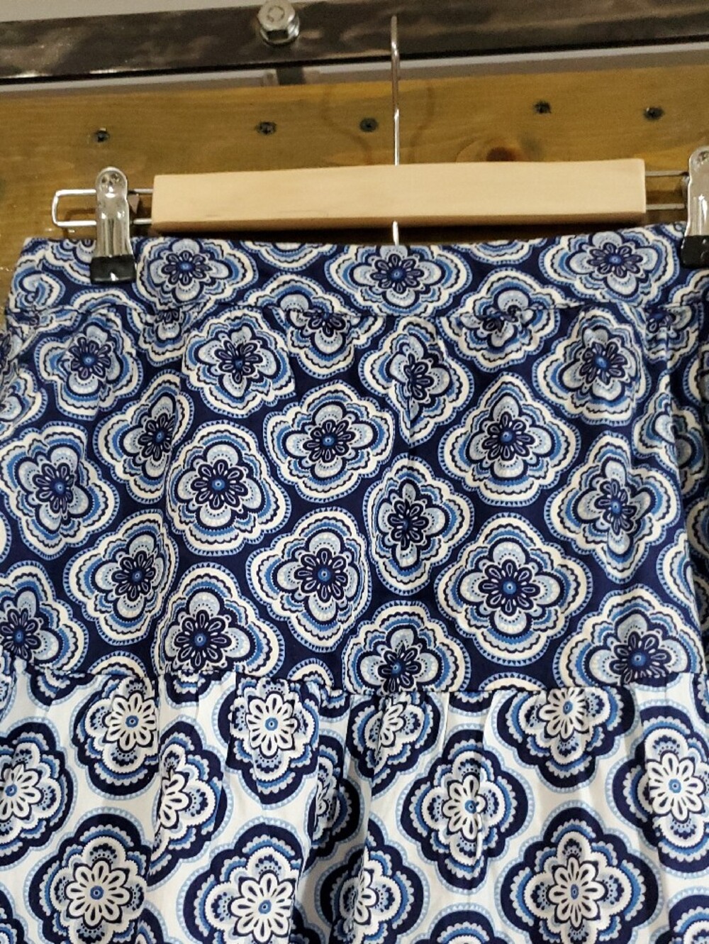 Boden Blue and White Patterned Women’s Maxi Skirt Anthropologie Prairie Farm - Picture 2 of 6